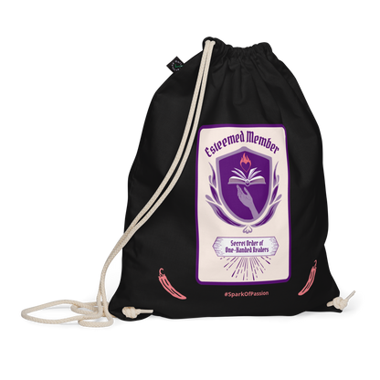 Organic Drawstring Bag - Esteemed Member of the One-Handed Readers Club