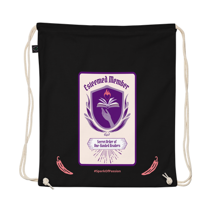 Organic Drawstring Bag - Esteemed Member of the One-Handed Readers Club